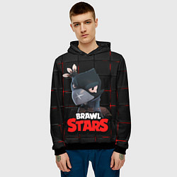 Толстовка-худи мужская Brawl Stars Crow Ворон, цвет: 3D-черный — фото 2
