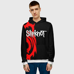 Толстовка-худи мужская Slipknot 7, цвет: 3D-белый — фото 2