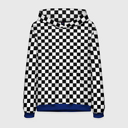 Толстовка-худи мужская Шахматка мелкая, цвет: 3D-синий
