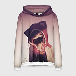 Толстовка-худи мужская Аниме, цвет: 3D-белый