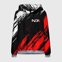 Толстовка-худи мужская MASS EFFECT N7, цвет: 3D-меланж