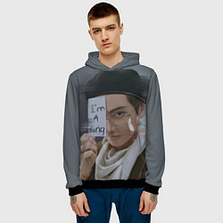 Толстовка-худи мужская BTS, цвет: 3D-черный — фото 2