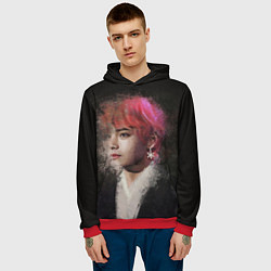 Толстовка-худи мужская BTS, цвет: 3D-красный — фото 2