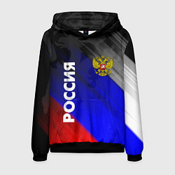 Толстовка-худи мужская РОССИЯ, цвет: 3D-черный