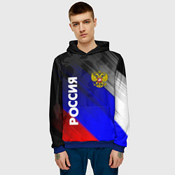 Толстовка-худи мужская РОССИЯ, цвет: 3D-синий — фото 2