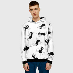 Толстовка-худи мужская Муравьи, цвет: 3D-черный — фото 2