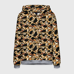 Толстовка-худи мужская Versace Леопардовая текстура, цвет: 3D-меланж