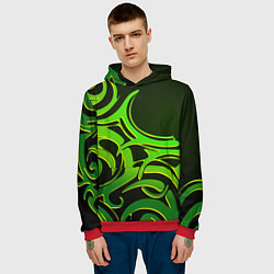 Толстовка-худи мужская Узоры, цвет: 3D-красный — фото 2