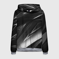 Толстовка-худи мужская GEOMETRY STRIPES BLACK & WHITE, цвет: 3D-меланж