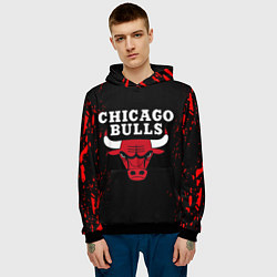 Толстовка-худи мужская CHICAGO BULLS, цвет: 3D-черный — фото 2