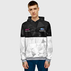 Толстовка-худи мужская SUBARU WRX STI спина Z, цвет: 3D-меланж — фото 2