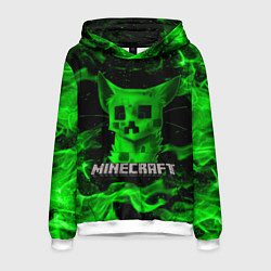 Толстовка-худи мужская MINECRAFT CREEPER CAT, цвет: 3D-белый