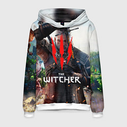 Толстовка-худи мужская The Witcher, цвет: 3D-белый