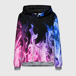 Толстовка-худи мужская НЕОНОВЫЙ ОГОНЬ, цвет: 3D-меланж