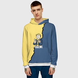 Толстовка-худи мужская Fallout logo boy, цвет: 3D-белый — фото 2