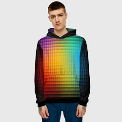 Толстовка-худи мужская Радужный градиент, цвет: 3D-черный — фото 2