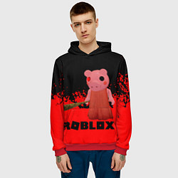 Толстовка-худи мужская Roblox Piggy, цвет: 3D-красный — фото 2