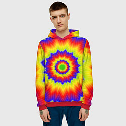 Толстовка-худи мужская Tie-Dye, цвет: 3D-красный — фото 2