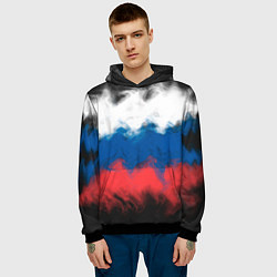 Толстовка-худи мужская Россия, цвет: 3D-черный — фото 2