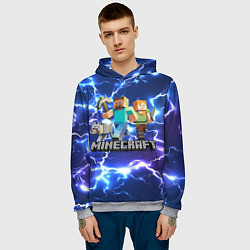 Толстовка-худи мужская MINECRAFT МАЙНКРАФТ, цвет: 3D-меланж — фото 2