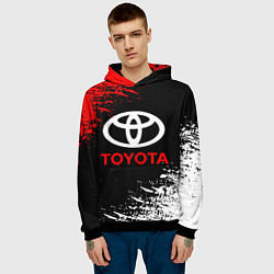 Толстовка-худи мужская TOYOTA, цвет: 3D-черный — фото 2