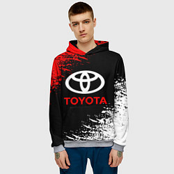Толстовка-худи мужская TOYOTA, цвет: 3D-меланж — фото 2