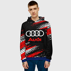 Толстовка-худи мужская AUDI, цвет: 3D-синий — фото 2