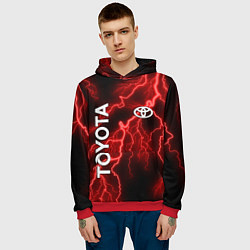 Толстовка-худи мужская TOYOTA, цвет: 3D-красный — фото 2