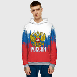 Толстовка-худи мужская РОССИЯ ТРИКОЛОР, цвет: 3D-меланж — фото 2