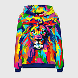 Толстовка-худи мужская Лев Artistic Art, цвет: 3D-синий