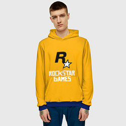 Толстовка-худи мужская Рокстар, цвет: 3D-синий — фото 2