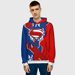 Толстовка-худи мужская Знак Супермен, цвет: 3D-белый — фото 2
