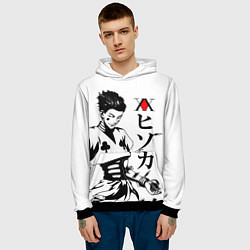 Толстовка-худи мужская Hunter x Hunter, Hisoka, цвет: 3D-черный — фото 2