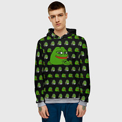 Толстовка-худи мужская Frog Pepe, цвет: 3D-меланж — фото 2