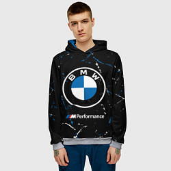 Толстовка-худи мужская BMW БМВ, цвет: 3D-меланж — фото 2