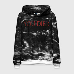 Толстовка-худи мужская YOU DIED, цвет: 3D-белый