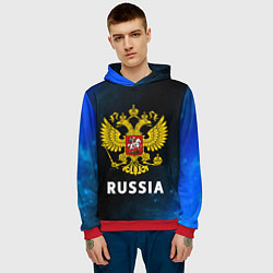 Толстовка-худи мужская RUSSIA РОССИЯ, цвет: 3D-красный — фото 2