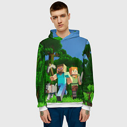 Толстовка-худи мужская Minecraft, цвет: 3D-белый — фото 2