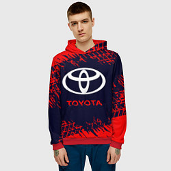 Толстовка-худи мужская TOYOTA ТОЙОТА, цвет: 3D-красный — фото 2