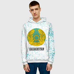 Толстовка-худи мужская KAZAKHSTAN КАЗАХСТАН, цвет: 3D-белый — фото 2