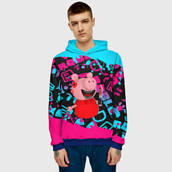 Толстовка-худи мужская Roblox Piggy, цвет: 3D-синий — фото 2