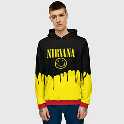 Толстовка-худи мужская Nirvana, цвет: 3D-красный — фото 2