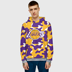 Толстовка-худи мужская LA LAKERS ЛЕЙКЕРС, цвет: 3D-меланж — фото 2