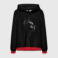 Толстовка-худи мужская Кошка, цвет: 3D-красный