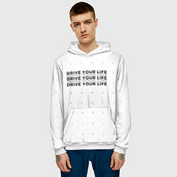 Толстовка-худи мужская Drive Your Live, цвет: 3D-белый — фото 2