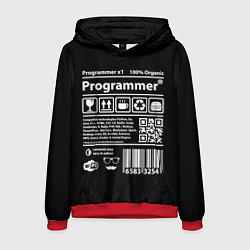 Толстовка-худи мужская Programmer, цвет: 3D-красный