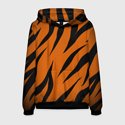 Толстовка-худи мужская Текстура тигра, цвет: 3D-черный