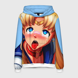 Толстовка-худи мужская SAILOR MOON AHEGAO, цвет: 3D-белый