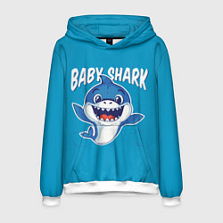 Толстовка-худи мужская Baby Shark, цвет: 3D-белый