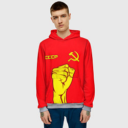Толстовка-худи мужская СССР, цвет: 3D-меланж — фото 2